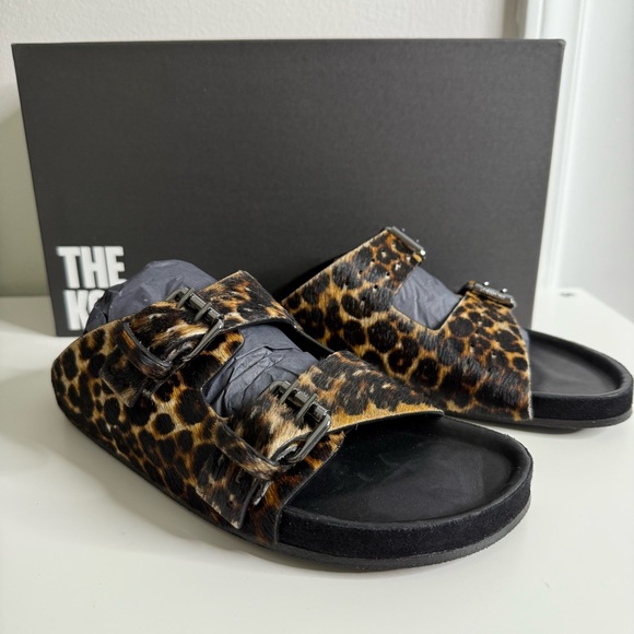 The Kooples - Leopard Print Women's Buckle Slide Sandals - NWB sz 37 - Picture 7 of 14